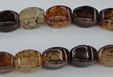 CAG4146 15.5 inches 8*12mm tetrahedron dragon veins agate beads