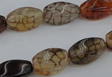 CAG4149 15.5 inches 6*12mm twisted rice dragon veins agate beads