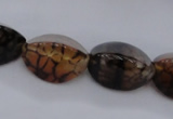 CAG4158 15.5 inches 10*14mm trihedron dragon veins agate beads