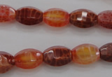 CAG4172 15.5 inches 9*14mm faceted hexahedron natural fire agate beads