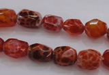 CAG4175 15.5 inches 9*12mm faceted nuggets natural fire agate beads