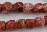 CAG4176 15.5 inches 10*11mm faceted nuggets natural fire agate beads