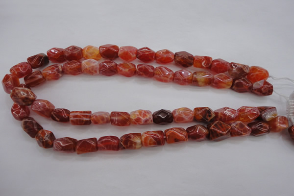 CAG4177 15.5 inches 10*14mm faceted nuggets natural fire agate beads