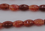 CAG4192 15.5 inches 7*12mm hexahedron natural fire agate beads