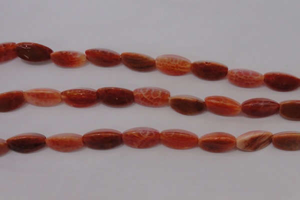 CAG4200 15.5 inches 8*16mm twisted trihedron natural fire agate beads