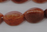 CAG4204 15.5 inches 10*14mm trihedron natural fire agate beads