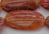 CAG4220 15.5 inches 25*50mm oval natural fire agate beads