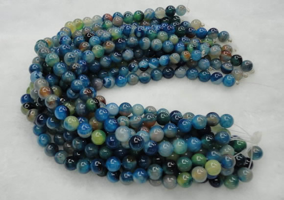 CAG423 15.5 inches 12mm round blue agate beads Wholesale