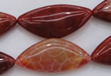 CAG4236 15.5 inches 18*39mm triangle natural fire agate beads