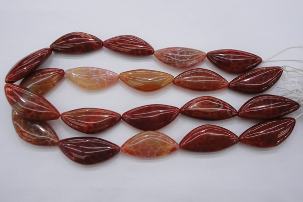 CAG4236 15.5 inches 18*39mm triangle natural fire agate beads