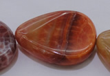 CAG4248 15.5 inches 30*40mm twisted flat teardrop natural fire agate beads