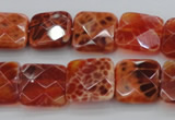 CAG4252 15.5 inches 16*16mm faceted square natural fire agate beads