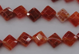 CAG4261 15.5 inches 8*8mm faceted diamond natural fire agate beads