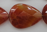 CAG4276 15.5 inches 25*35mm faceted flat teardrop natural fire agate beads