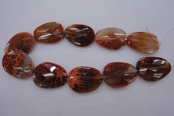 CAG4280 15.5 inches 28*39mm faceted freeform natural fire agate beads