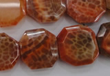 CAG4290 15.5 inches 20*20mm octagonal natural fire agate beads