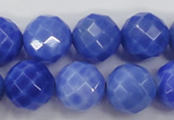 CAG4313 15.5 inches 10mm faceted round dyed blue fire agate beads