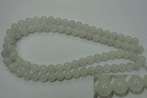 CAG4343 15.5 inches 10mm round white agate beads wholesale