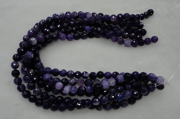 CAG436 15.5 inches 10mm faceted round dark purple agate beads