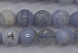 CAG4362 15.5 inches 8mm faceted round blue lace agate beads