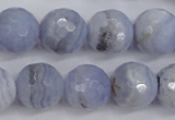 CAG4363 15.5 inches 10mm faceted round blue lace agate beads