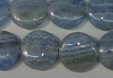 CAG4382 15.5 inches 20mm flat round dyed blue lace agate beads