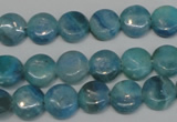 CAG4420 15.5 inches 10mm flat round dyed blue lace agate beads