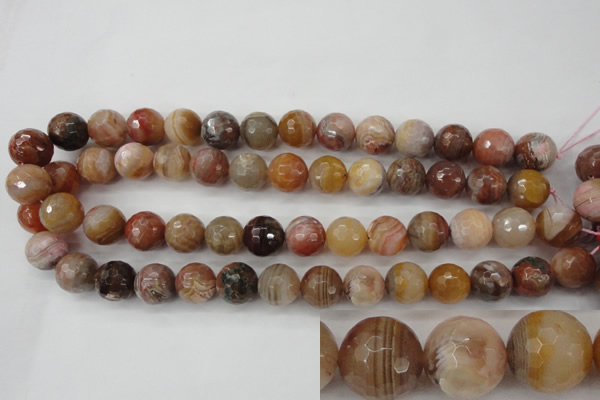 CAG4475 15.5 inches 14mm faceted round pink botswana agate beads