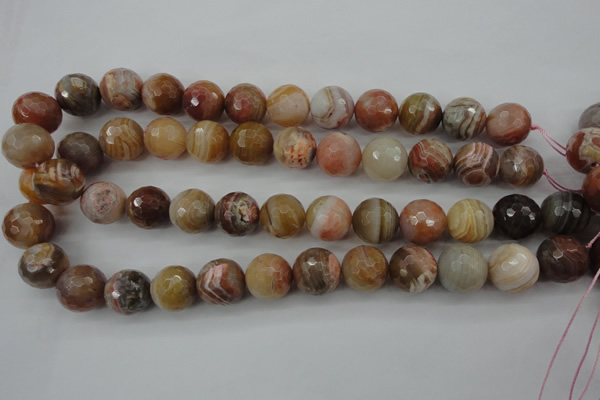 CAG4476 15.5 inches 16mm faceted round pink botswana agate beads