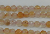 CAG4480 15.5 inches 4mm faceted round fire crackle agate beads