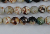 CAG4483 15.5 inches 6mm faceted round fire crackle agate beads