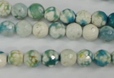 CAG4492 15.5 inches 8mm faceted round fire crackle agate beads