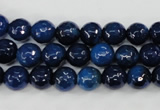 CAG4494 15.5 inches 8mm faceted round fire crackle agate beads