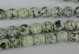 CAG4497 15.5 inches 8mm faceted round fire crackle agate beads