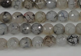 CAG4498 15.5 inches 8mm faceted round fire crackle agate beads