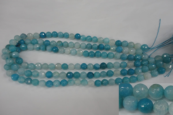 CAG4500 15.5 inches 8mm faceted round fire crackle agate beads