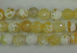 CAG4502 15.5 inches 8mm faceted round fire crackle agate beads