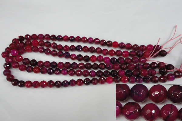 CAG4503 15.5 inches 8mm faceted round fire crackle agate beads