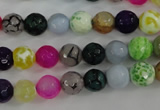 CAG4504 15.5 inches 8mm faceted round fire crackle agate beads