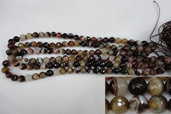 CAG4510 15.5 inches 8mm faceted round agate beads wholesale