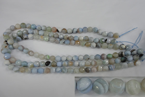 CAG4512 15.5 inches 8mm faceted round agate beads wholesale