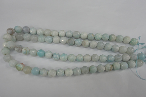 CAG4515 15.5 inches 10mm faceted round fire crackle agate beads