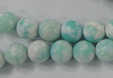 CAG4517 15.5 inches 10mm faceted round fire crackle agate beads