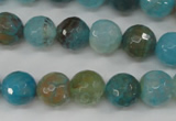 CAG4518 15.5 inches 10mm faceted round fire crackle agate beads