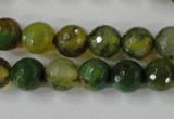 CAG4519 15.5 inches 10mm faceted round fire crackle agate beads