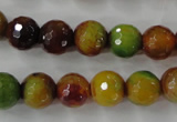 CAG4520 15.5 inches 10mm faceted round fire crackle agate beads