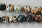 CAG4524 15.5 inches 10mm faceted round fire crackle agate beads