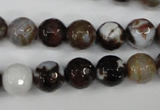 CAG4526 15.5 inches 10mm faceted round fire crackle agate beads