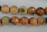 CAG4529 15.5 inches 10mm faceted round fire crackle agate beads