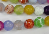 CAG4530 15.5 inches 10mm faceted round fire crackle agate beads